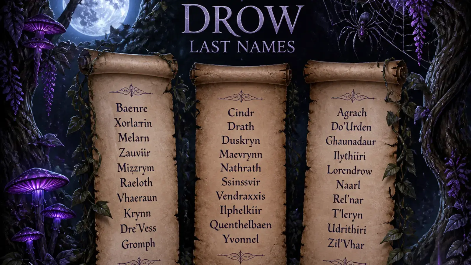 drow last names